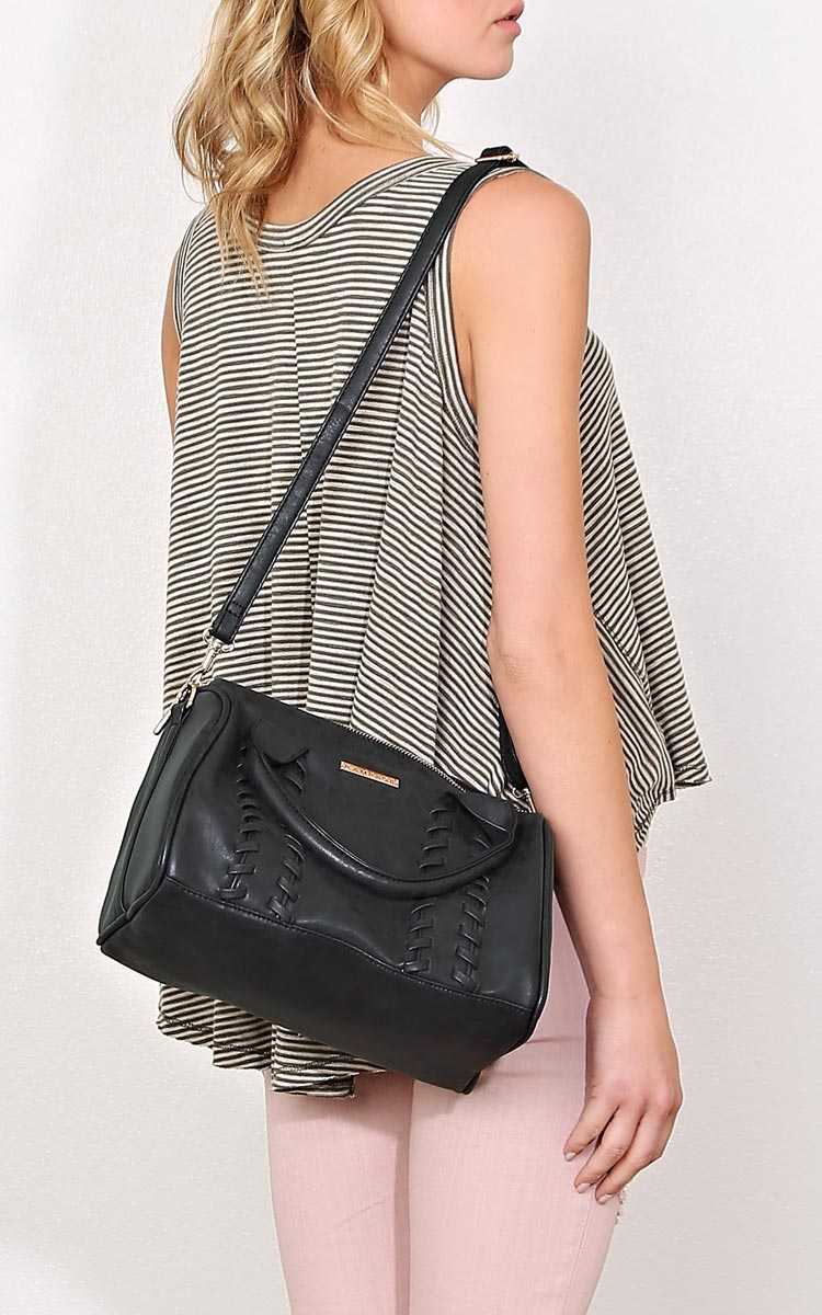 Kristian Leather Handbag - N/S - Black by Styles For Less