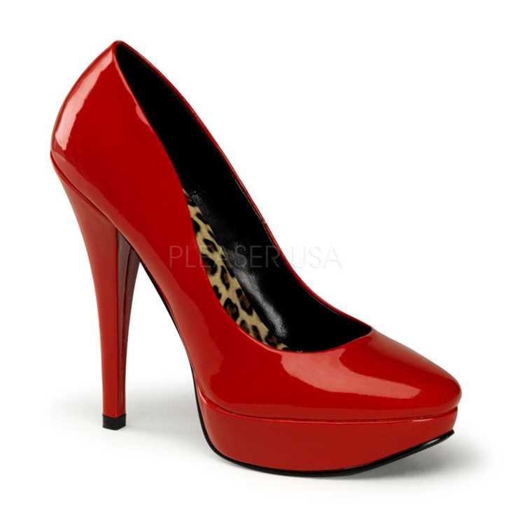 Red Patent Faux Leather Pump High Heels