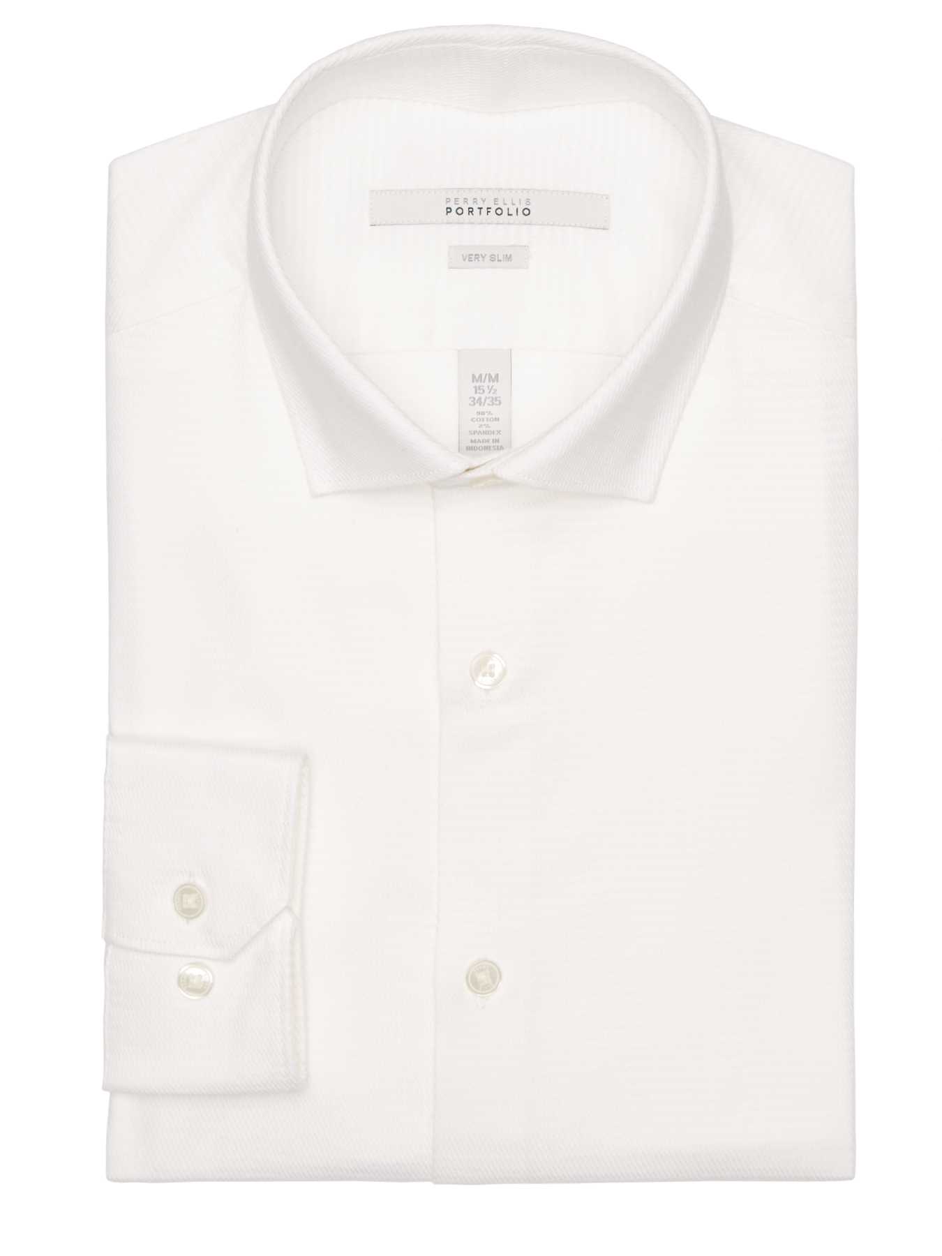 Perry Ellis Very Slim Solid Dobby Dress Shirt