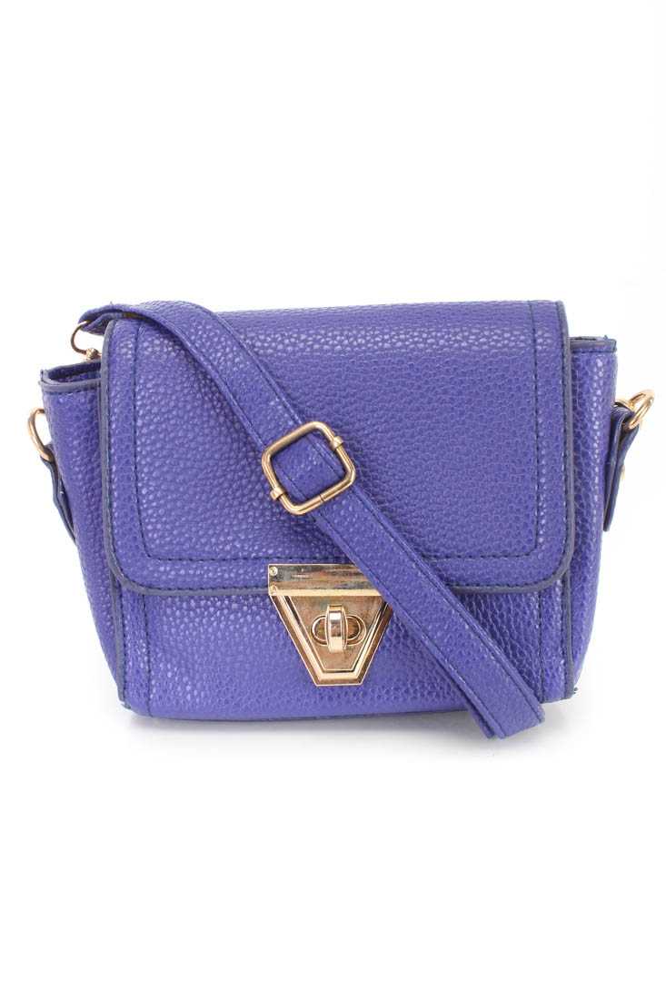 Royal Blue Faux Leather Mini Handbag