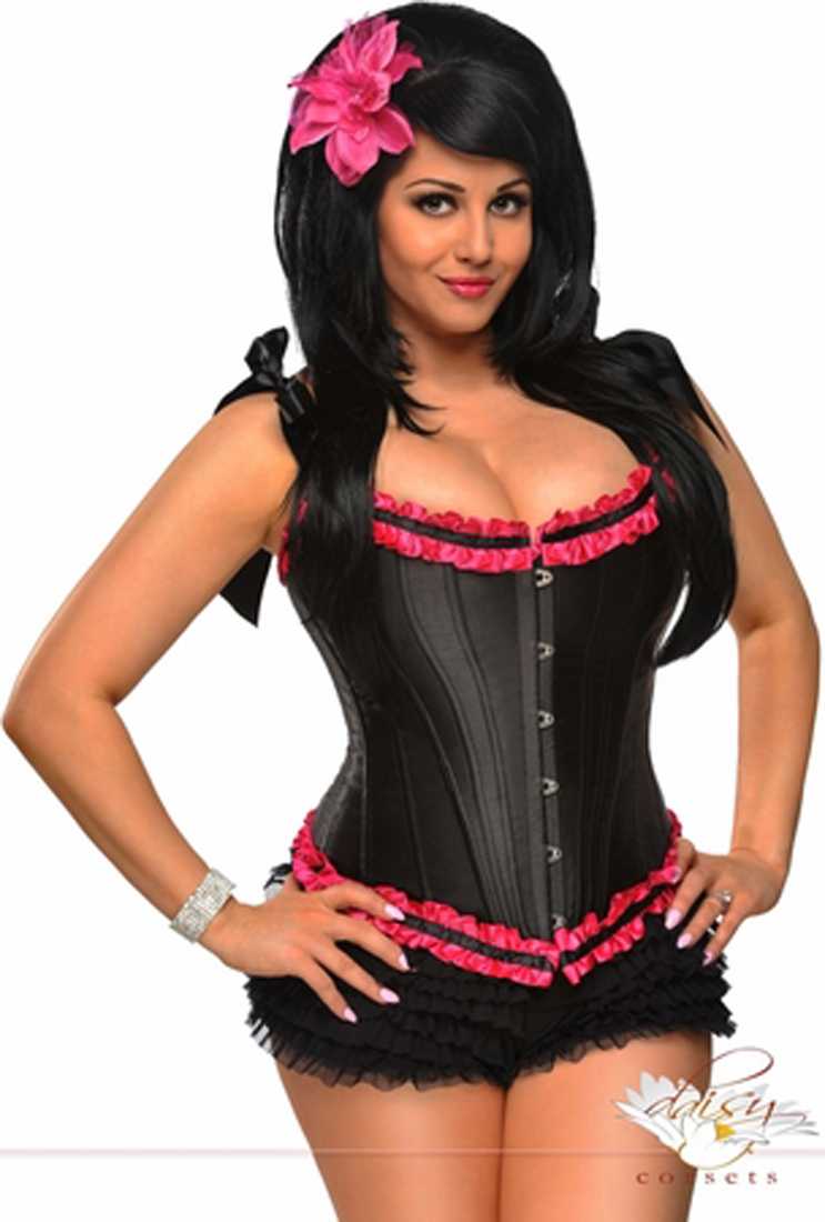 Black Hot Pink Debutante Burlesque Corset