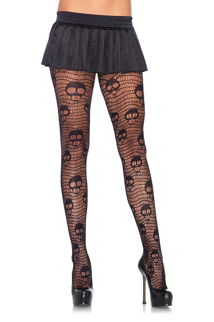 Black Screaming Skull Pantyhose