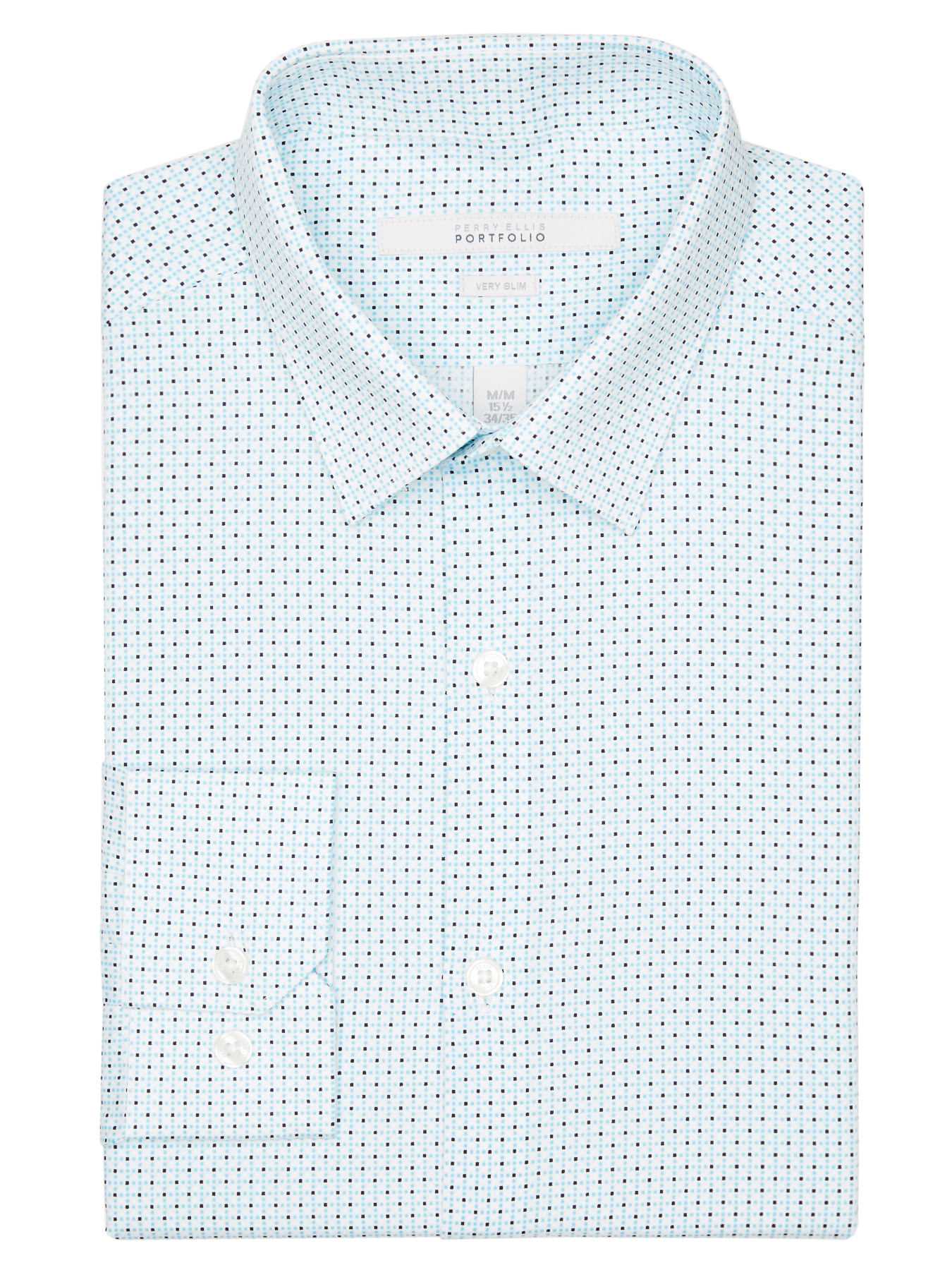 Perry Ellis Very Slim Tiny Box Print Dress Shirt