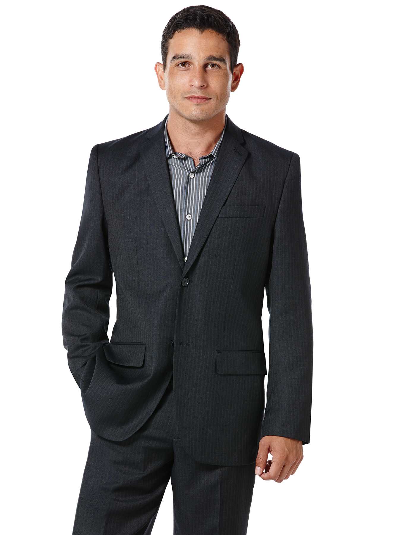 Perry Ellis Classic Fit Deco Stripe Suit Jacket
