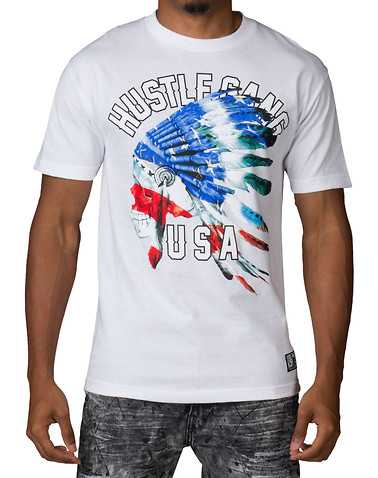 HUSTLE GANG MENS White Clothing / Tops