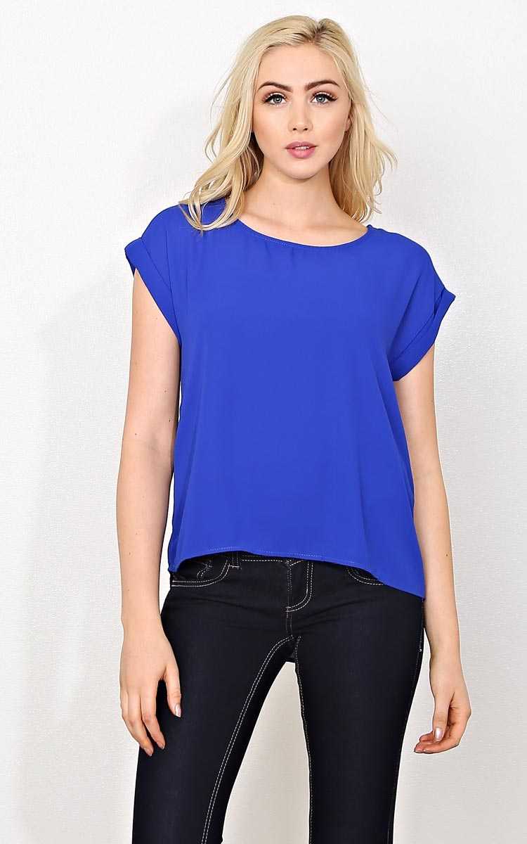 Been That Way Woven Top - SML - Cobalt in Size Small by Styles For Less