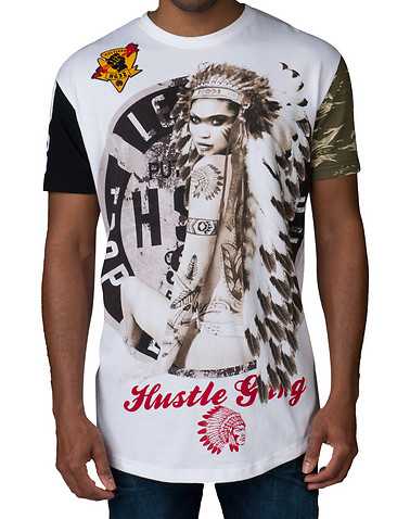 HUSTLE GANG MENS White Clothing / Tops 4X