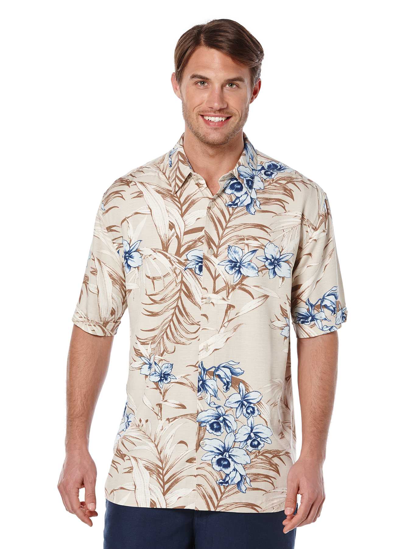 Cubavera Short Sleeve Tropical Print