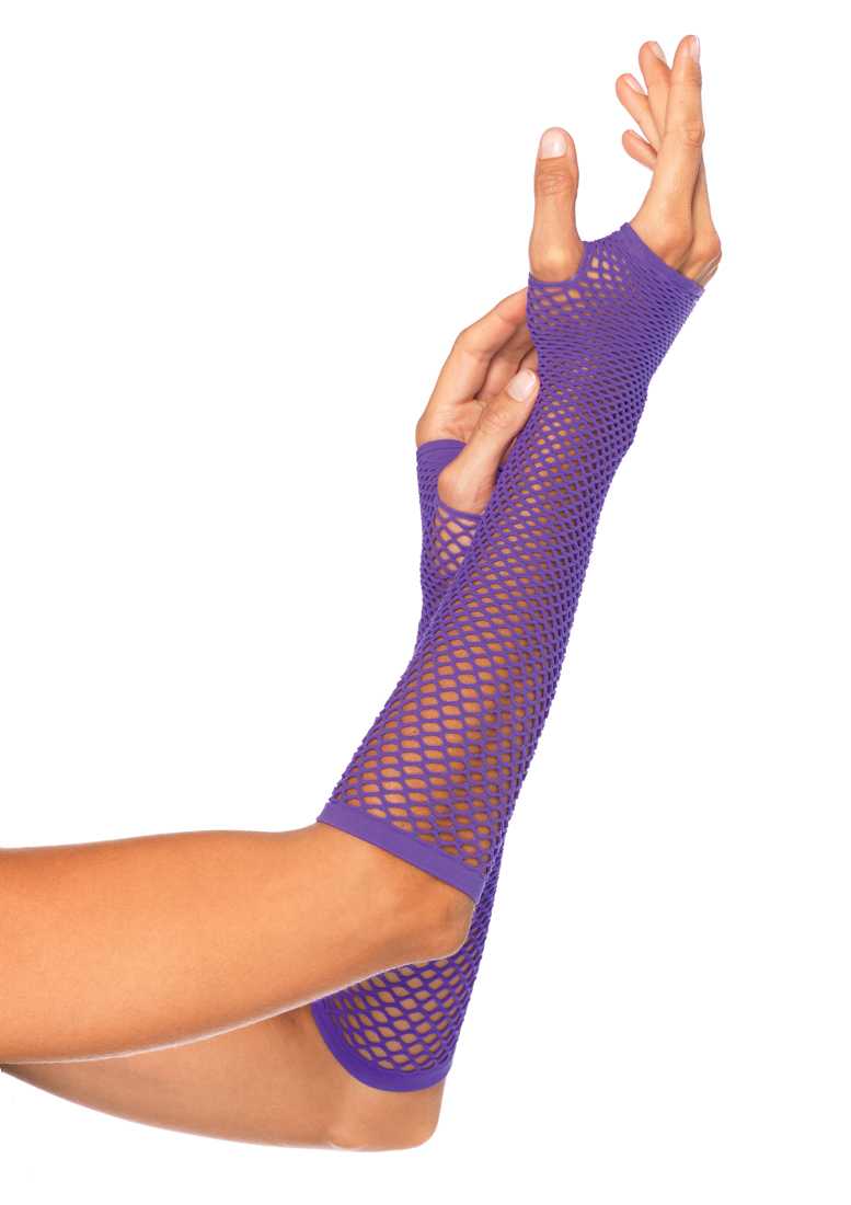 Neon Purple Fingerless Gloves