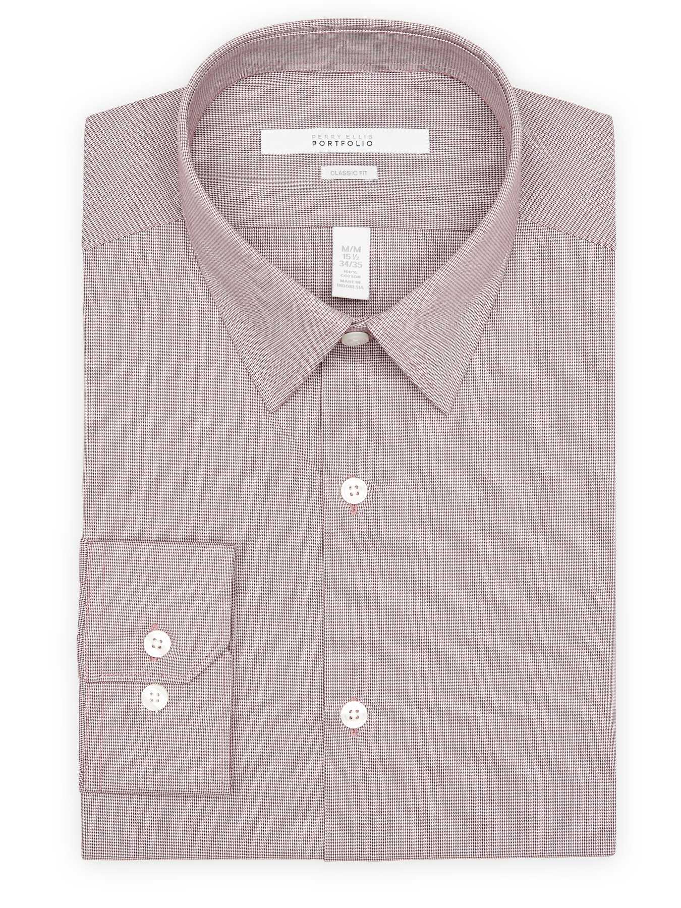 Perry Ellis Classic Fit Houndstooth Dress Shirt