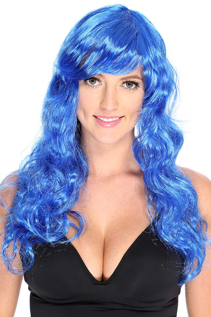 Blue Wavy Layer Wig