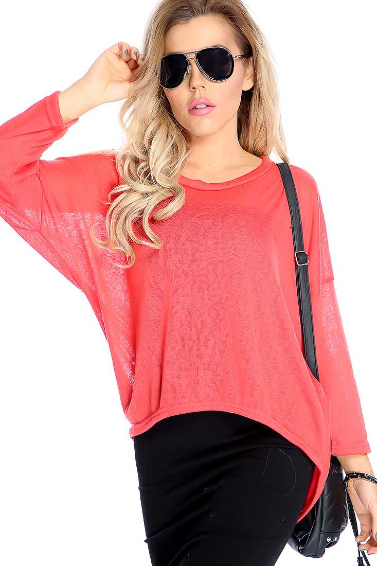 Stylish Watermelon Long Sleeve Lightweight Material Casual Top