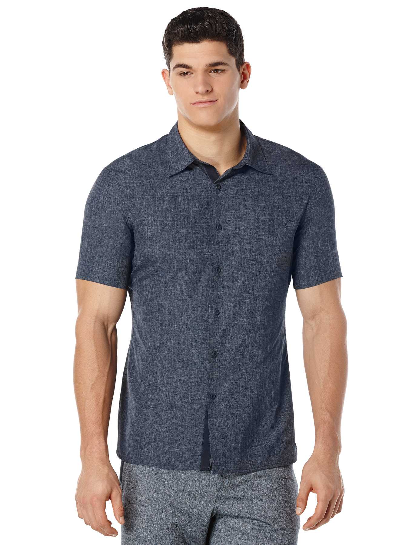 Perry Ellis Short Sleeve Slim Fit Marled Shirt