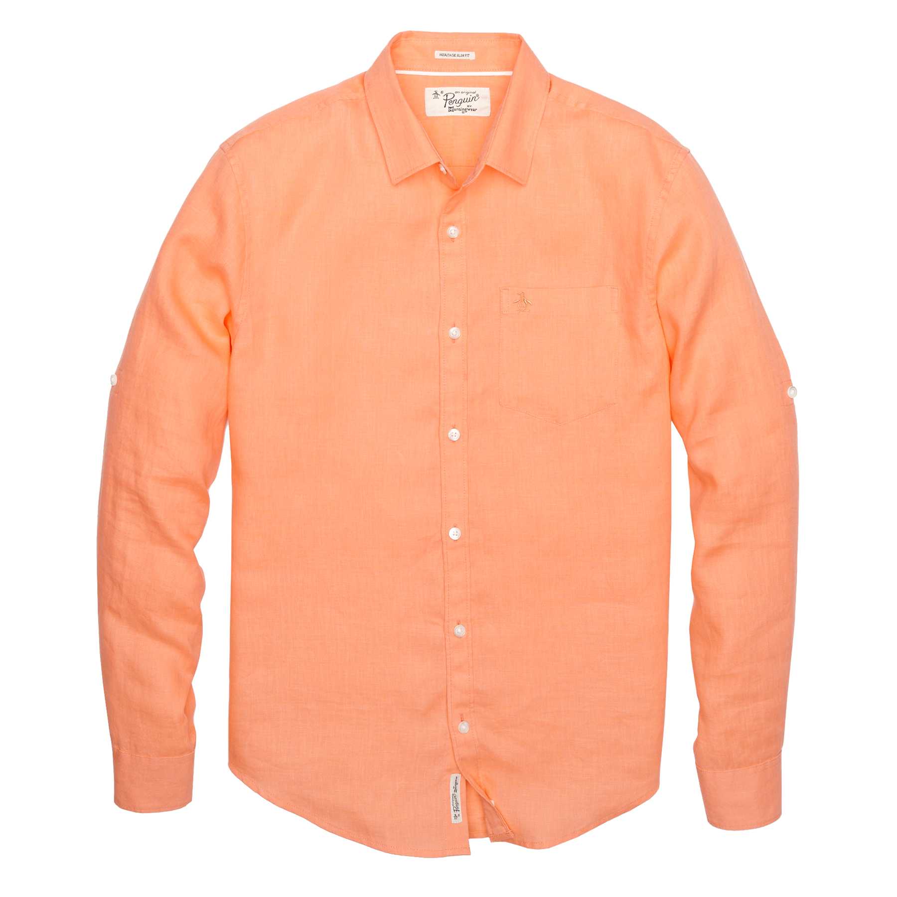 Original Penguin ROLLED SLEEVE LINEN SHIRT