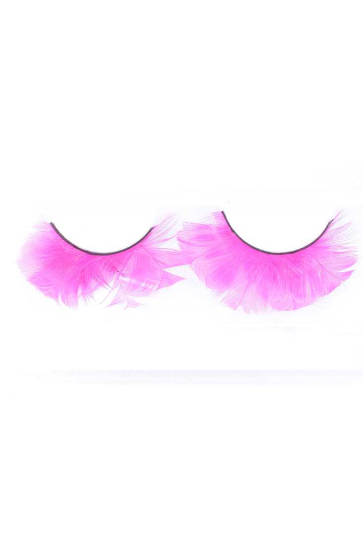 Fuchsia Faux Feather Eyelashes