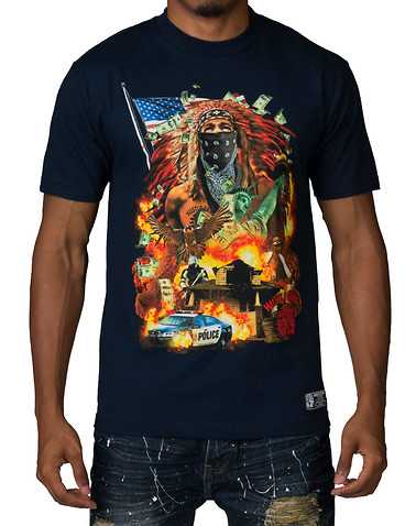 HUSTLE GANG MENS Navy Clothing / Tops