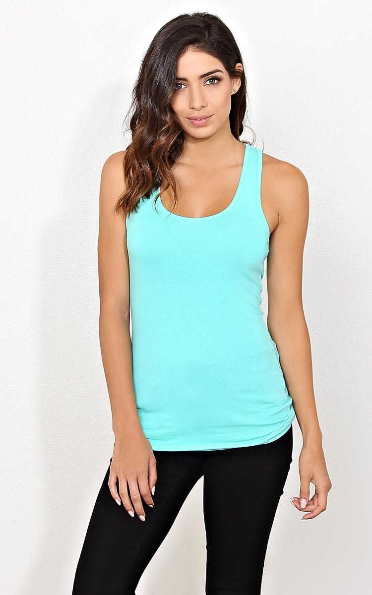 Mint Lucy Slub Knit Tank - MED - Mint in Size Medium by Styles For Less