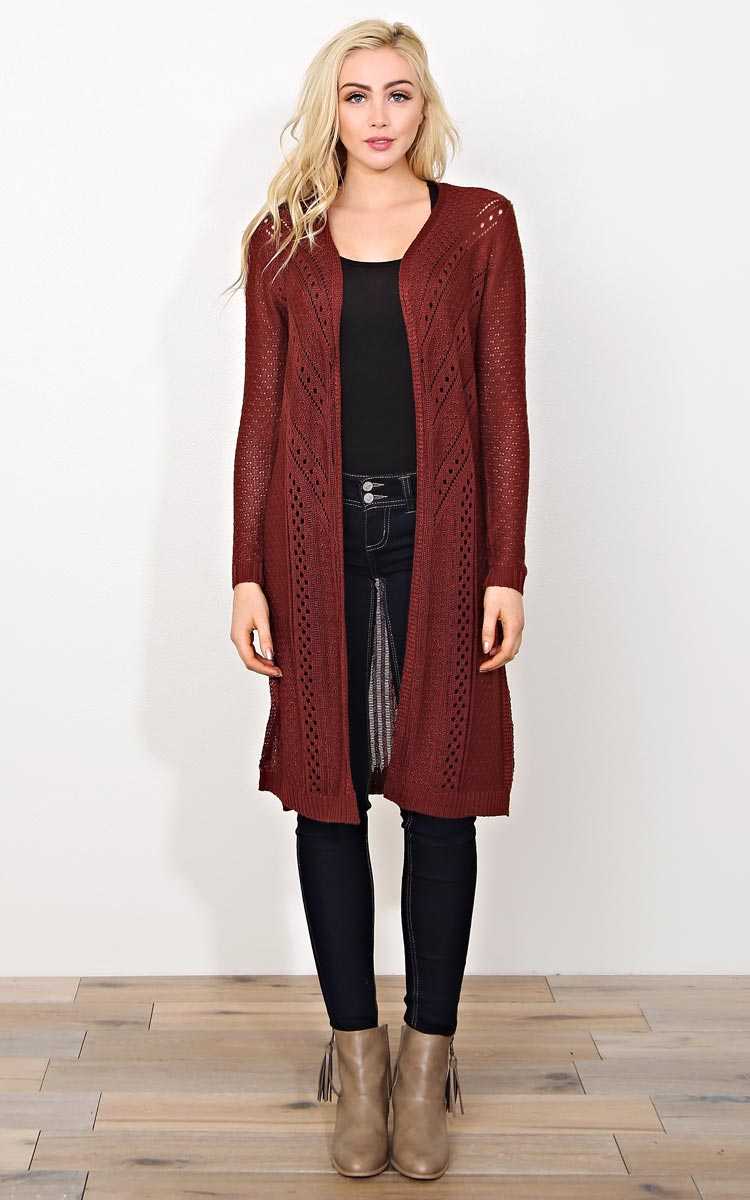 Open Season Sweater Knit Wrap - LGE - Rust in Size Large by Styles For Less