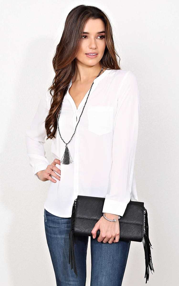 Spring Breeze Woven Button Up - - White in Size by Styles For Less