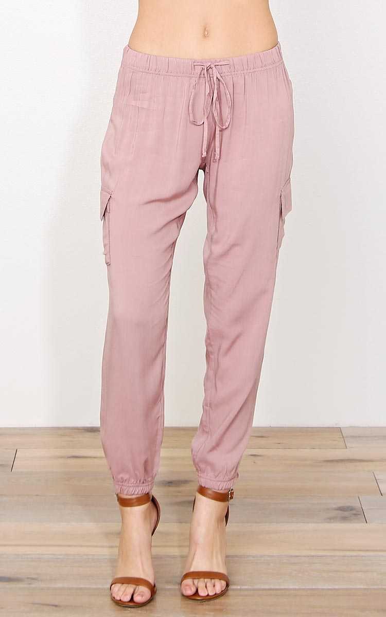 In Control Woven Joggers - - Mauve in Size by Styles For Less