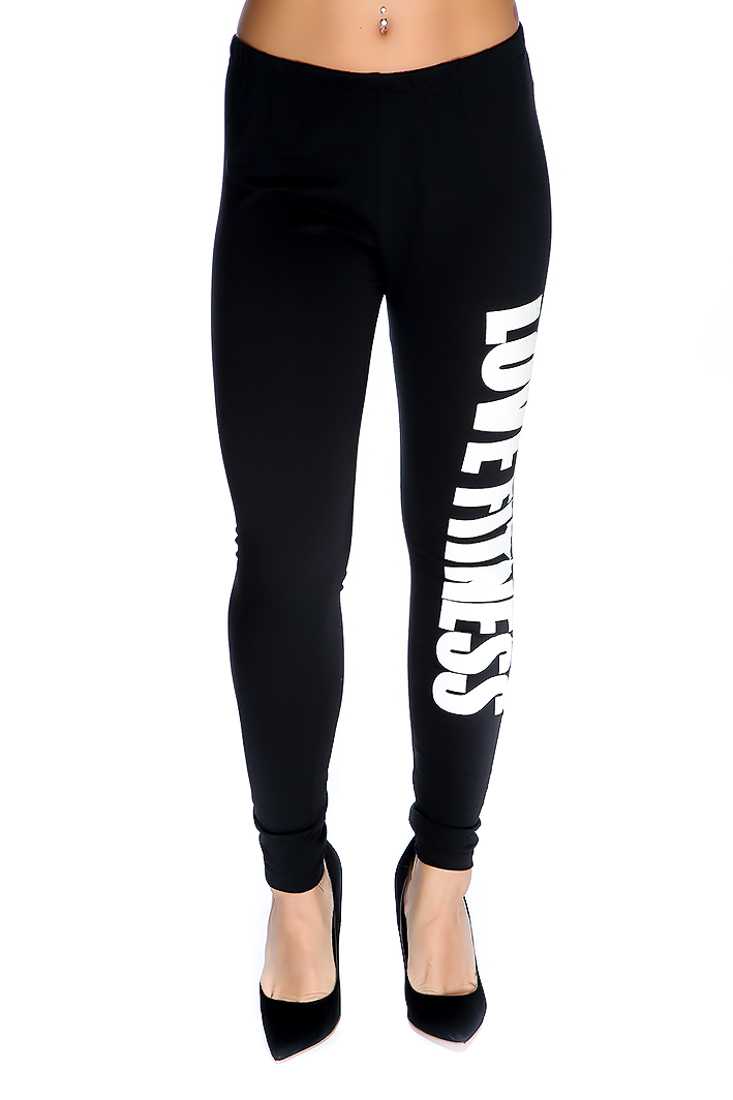 Black Graphic Print Leggings