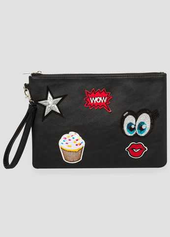 Patches Wristlet Clutch