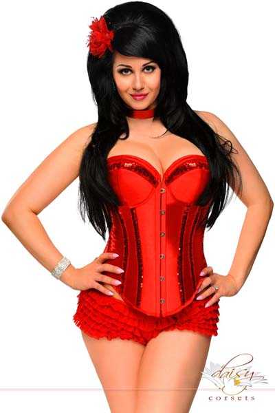 Red Plus Size Showgirl Burlesque Corset