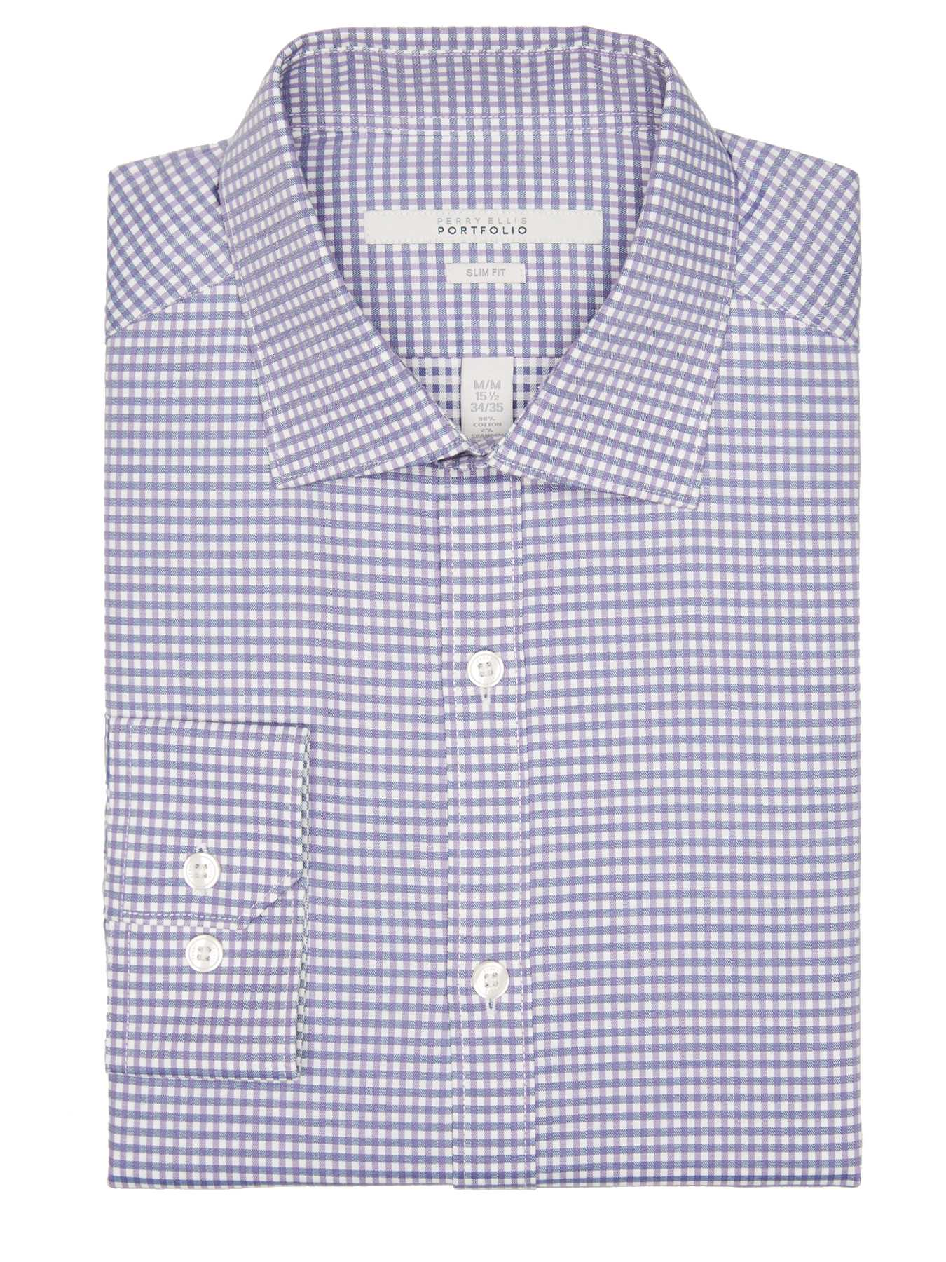 Perry Ellis Slim Fit Check Gingham Dress Shirt