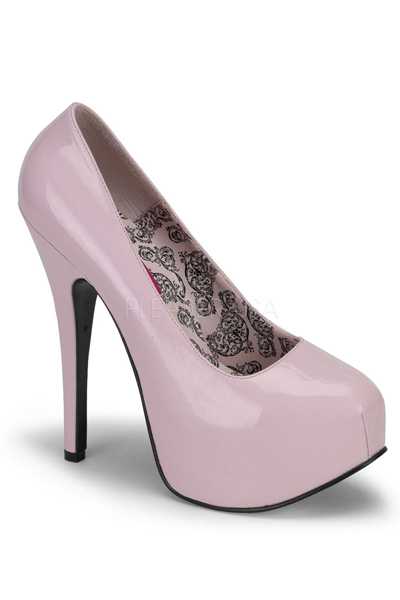 Baby Pink Patent Faux Leather Pump High Heels