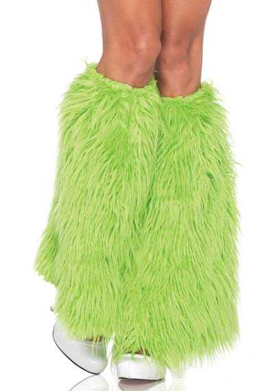 Neon Green Furry Leg Warmers