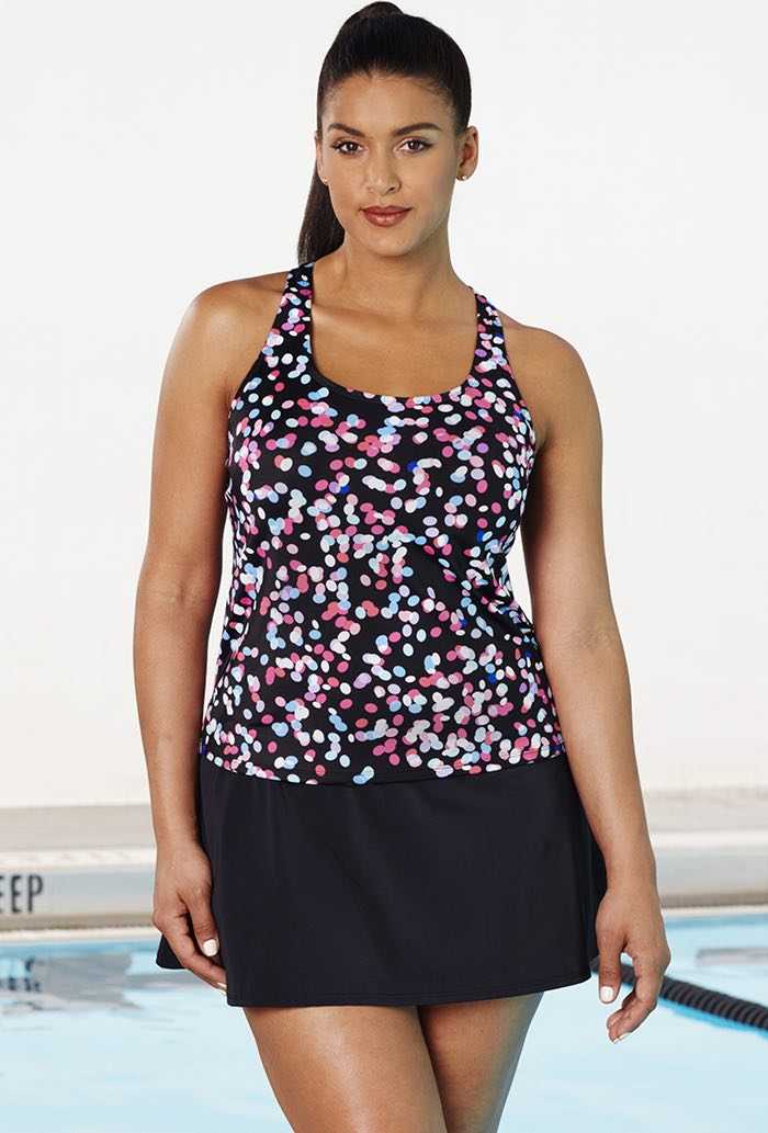 Chlorine Resistant Dots Racerback Skirtini
