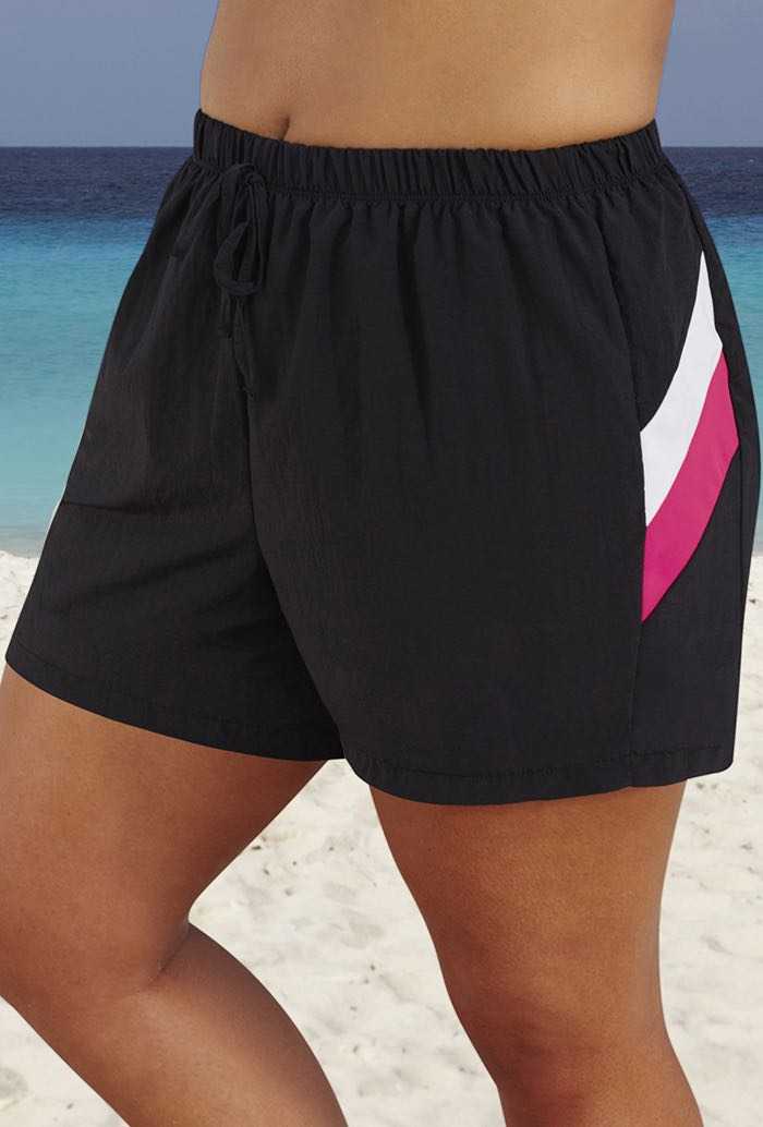 Swim 365 Pink Colorblock 26-36 Taslon Short