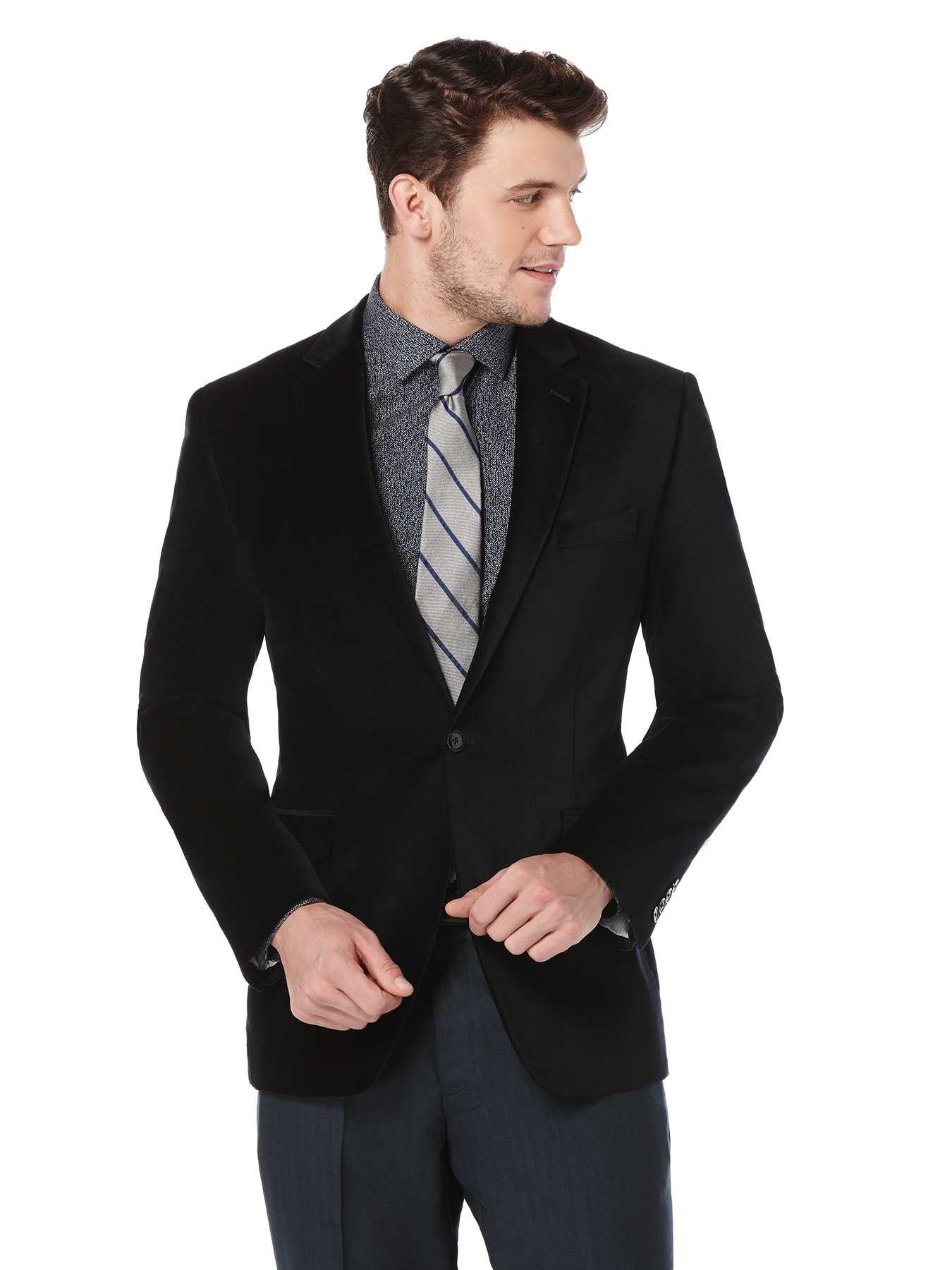 Perry Ellis Slim Fit Solid Velvet Sportcoat