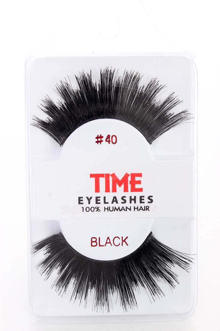 Black Full Lengthening Glamour Human Hair Eyelashes