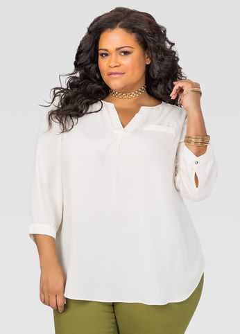 Crepe 3/4 Sleeve Blouse