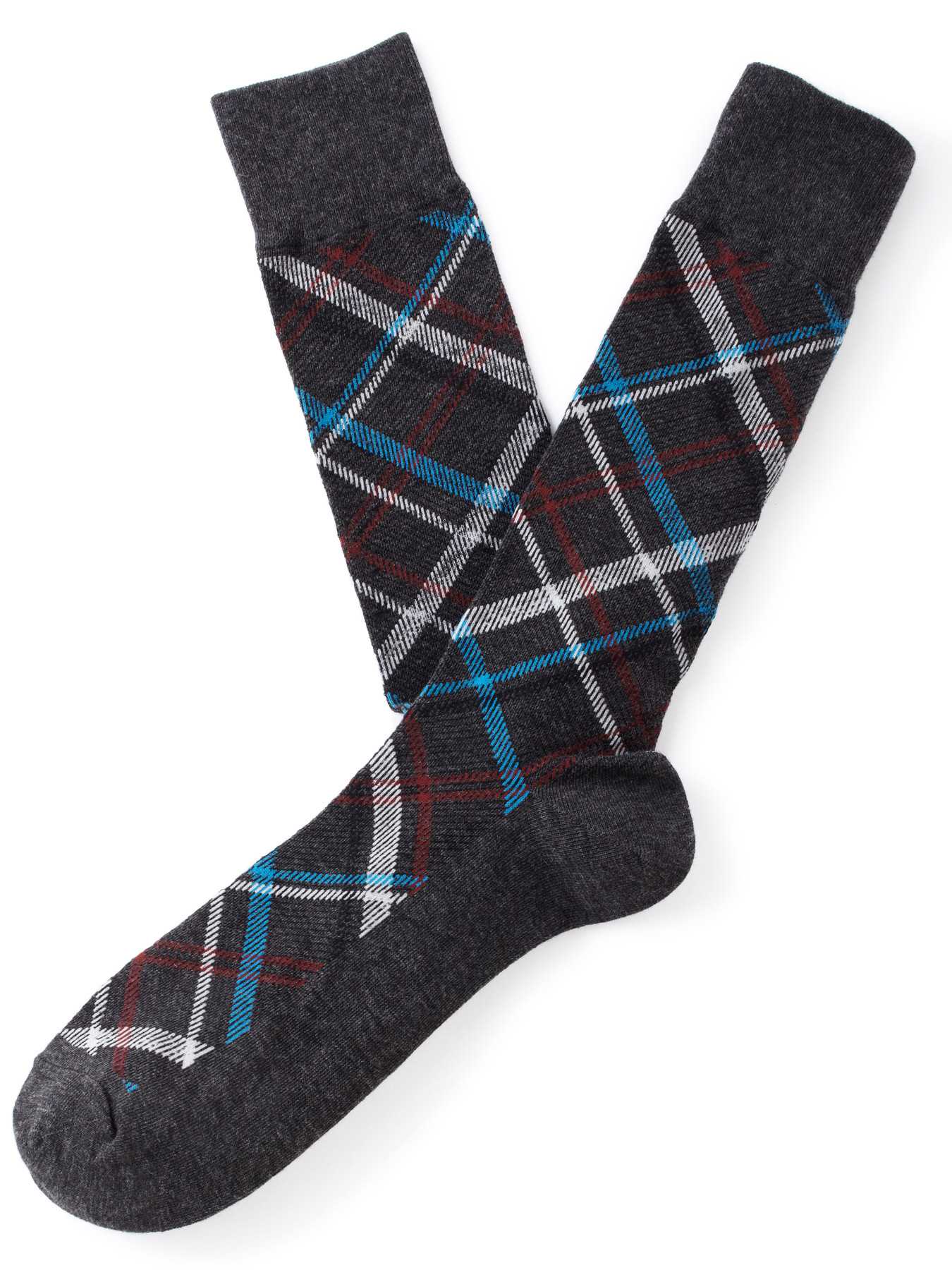 Perry Ellis Mercerized Cotton Plaid Sock
