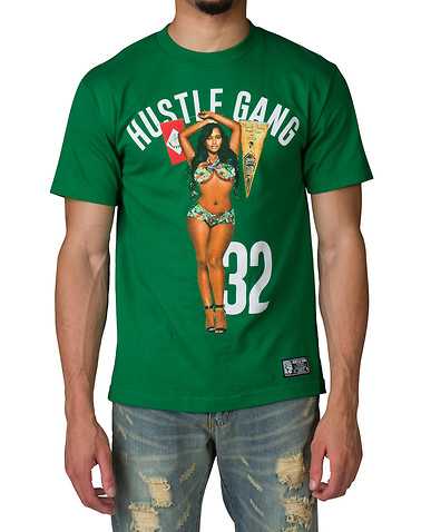 HUSTLE GANG MENS Green Clothing / Tops