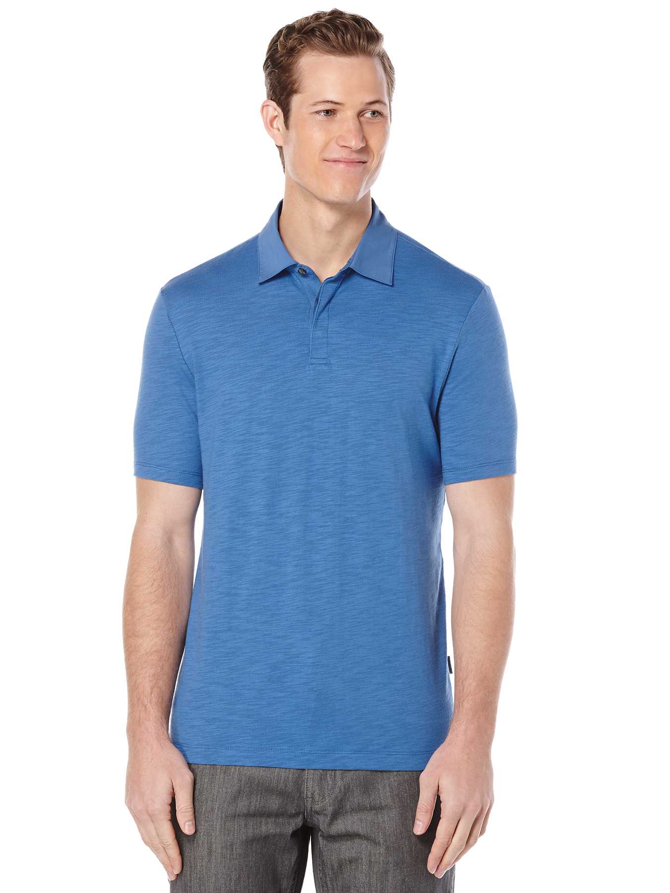 Perry Ellis Short Sleeve Woven Collar Polo