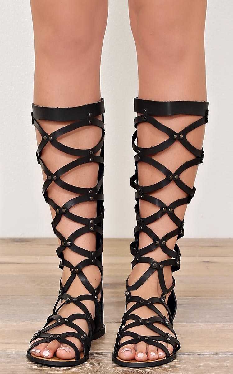Sonya Caged Gladiators - Black in Size by Styles For Less
