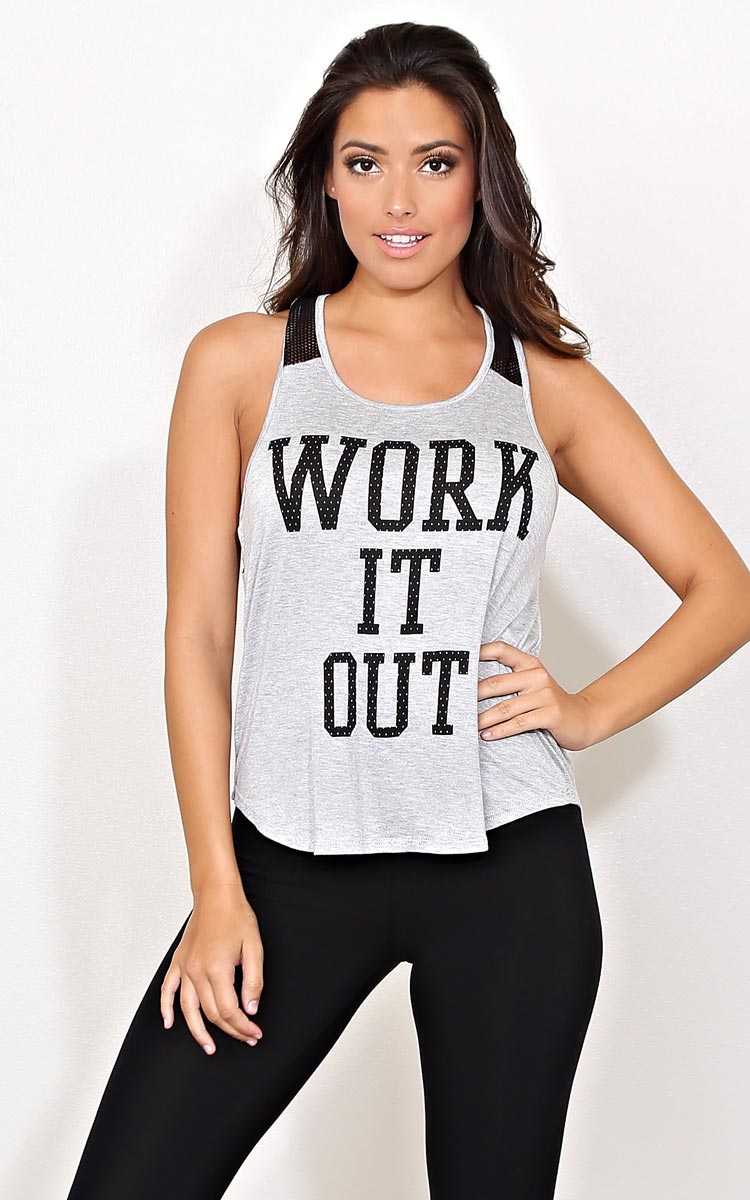 WORK IT OUT Knit Tank - - Heather in Size by Styles For Less
