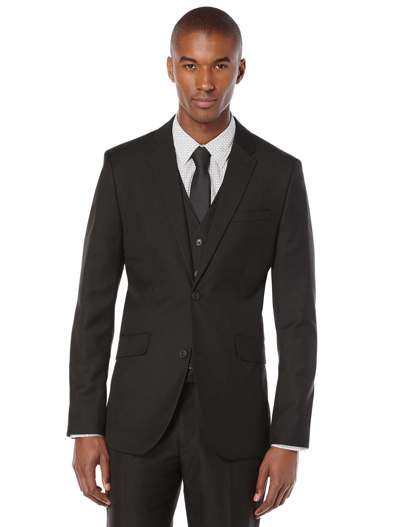 Perry Ellis Slim Fit Stripe Twill Suit Jacket