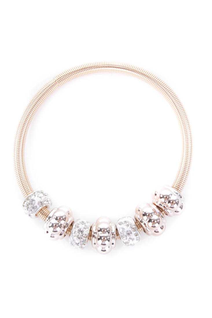 Gold Coiled Beaded Bracelet