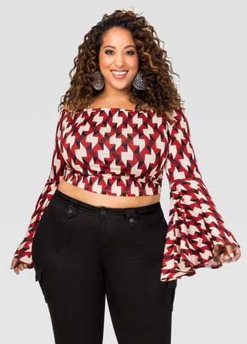 Marilyn Bell Sleeve Crop Top