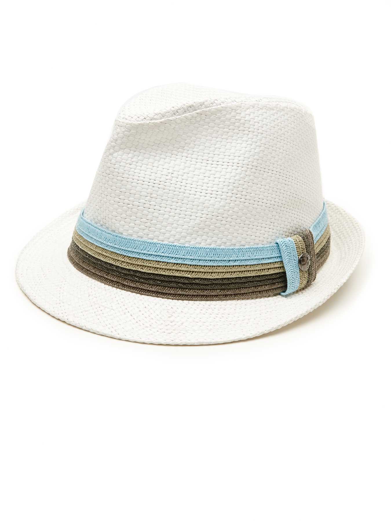 Perry Ellis Braid Band Straw Fedora