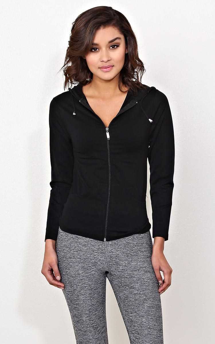 Bike Lane Performance Knit Hoodie - N/S - Black by Styles For Less