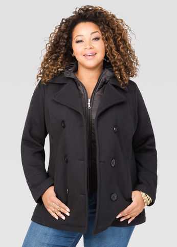 Hooded Puffer Bib Fleece Peacoat