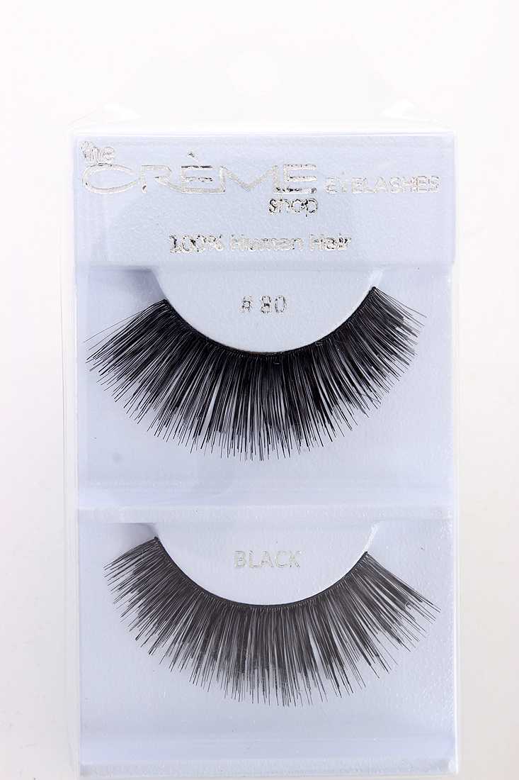 Black Lengthening Full Volume Glamour Human Hair Eyelashes