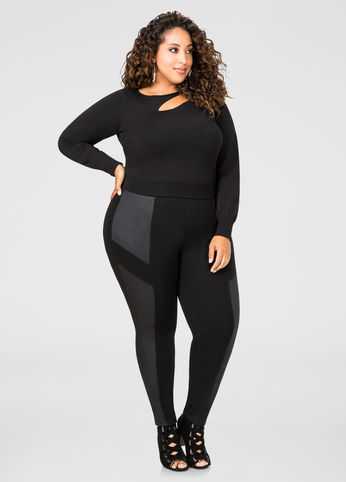 Quilted Trim Ponte Pant