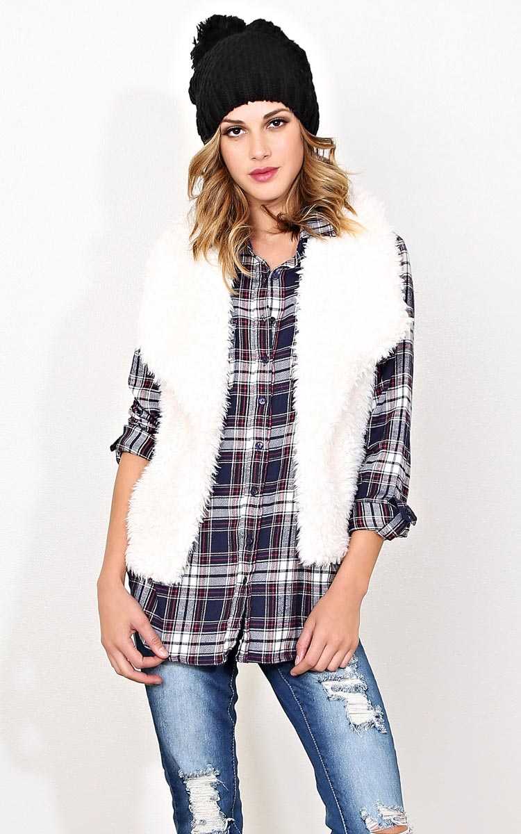 Cold Vibes Faux Shearling Vest - - in Size by Styles For Less