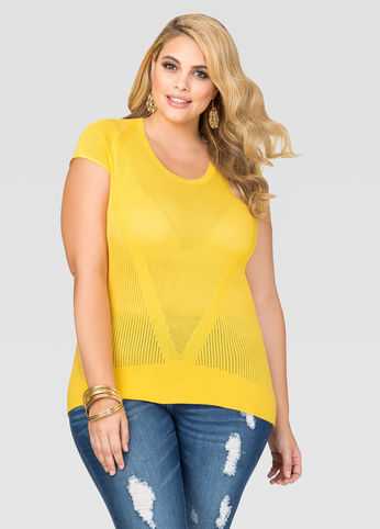 Multi Stitch Cap Sleeve Sweater